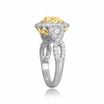 Cushion Cut Yellow diamond Double Halo and shoulder design Paxton Ring ROM62
