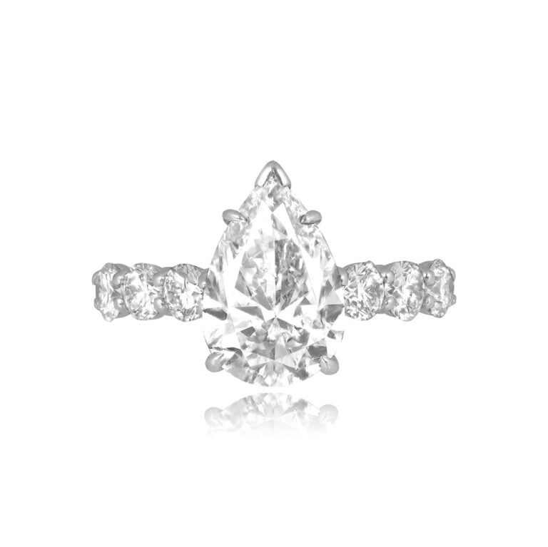 Vintage GIA 3.02ct Pear Shaped Diamond Claud Ring