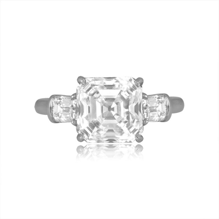 Vintage GIA 3.31ct Antique Asscher Cut Diamond Verdella Ring