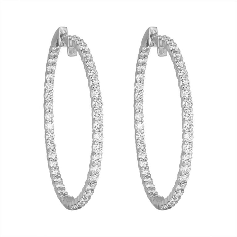 White Gold Diamond Hoop Monett Earrings