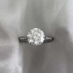 Provo Ring with additional diamonds adorning each shoulder