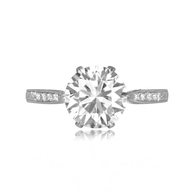Vintage GIA Certified 2.00ct Diamond Engraved Provo Ring