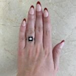Art Deco Onyx and Diamond Hand Picture Lander Ring f1