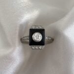 0.20 carat old European cut diamond J color and VS2 clarity white backdrop f5 15562