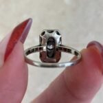 old European diamond with onyx handcrafted in platinum f6 15562