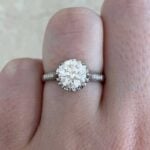 Old European Cut Diamond Solitaire Ring Hand Picture f2 15615