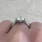 Art Deco 1.56 carat Old European Cut Diamond Engraved Engagement Ring f3 15615