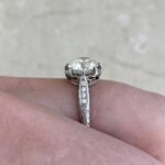 Diamond on Platinum Ring Circa 1920 Side Finger View f4 15615