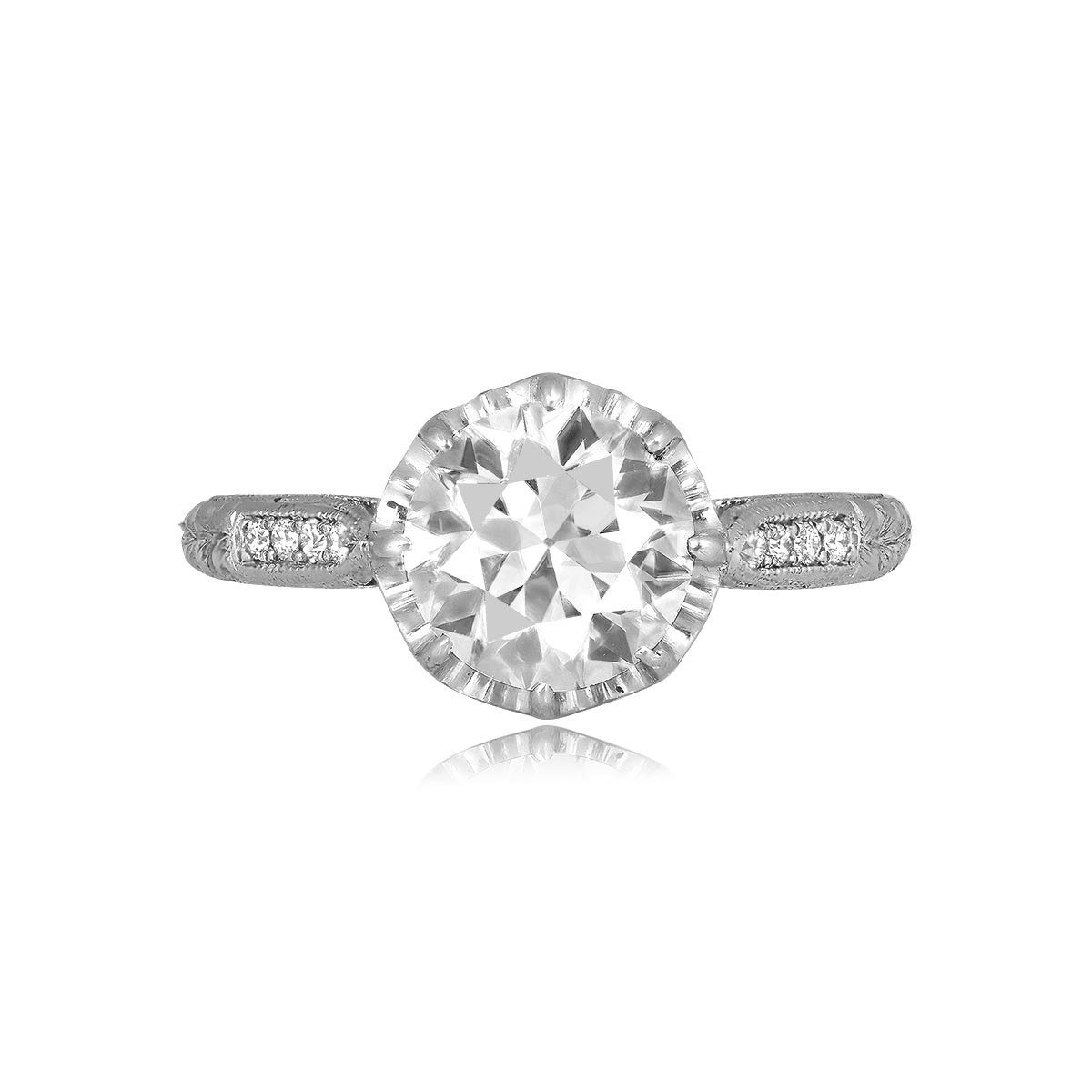 Stacked from 10 images. Method=C (S=1) art deco era ring featuring a 1.56 carat center diamond Bairoil Ring 15615