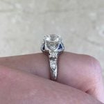 J color and SI1 clarity Diamond on Platinum Engagement Ring Side View 15692