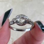 2.01 carat Diamond Center with Sapphire accents Circa 1925 Back f6 15692