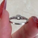 Back View Antique Diamond Center handcrafted in platinum, circa 1925 f6 15723