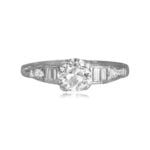 Antique Art Deco 0.53ct Old European Cut Diamond Platinum Ring 15723 TV
