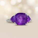 2.22 carat Cushion Cut Amethyst Accent Argyle Ring 15833