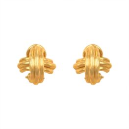 18 karat yellow gold earrings with an x design made by tiffany Tiffany Earrings 15846