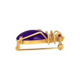 yellow gold amethyst detailed Art Nouveau Yellow Gold Spider Alvin Brooch 15851