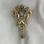 Opal and Seed Pearls Brooch Back Circa 1850 15852
