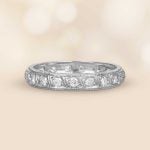 Vintage Eternity Diamond Platinum Calora Band, Circa 1950s 3.4mm 15854 artistic photo