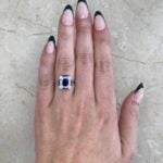 Art Deco Sapphire and Diamond Hand Picture Bosler Ring f1 15868