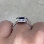 antique cushion cut sapphire with double halo Basket View f3 15868