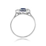 Art Deco center Sapphire and Diamond Bosler Ring 15868