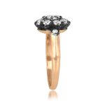 Diamond Cluster ring Silver mounting on 18k Yellow Gold Forest Ring