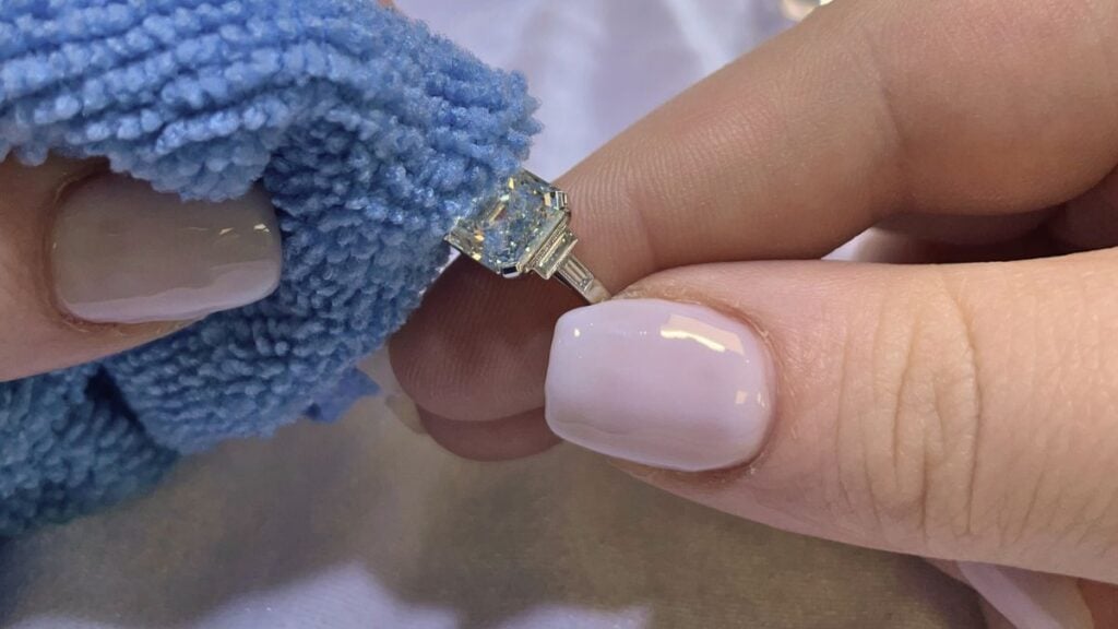 Cleaning a yellow tinted diamond engagement ring