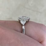 Side Finger View Prong-Set Diamond with Diamond Halo f4 DYL502
