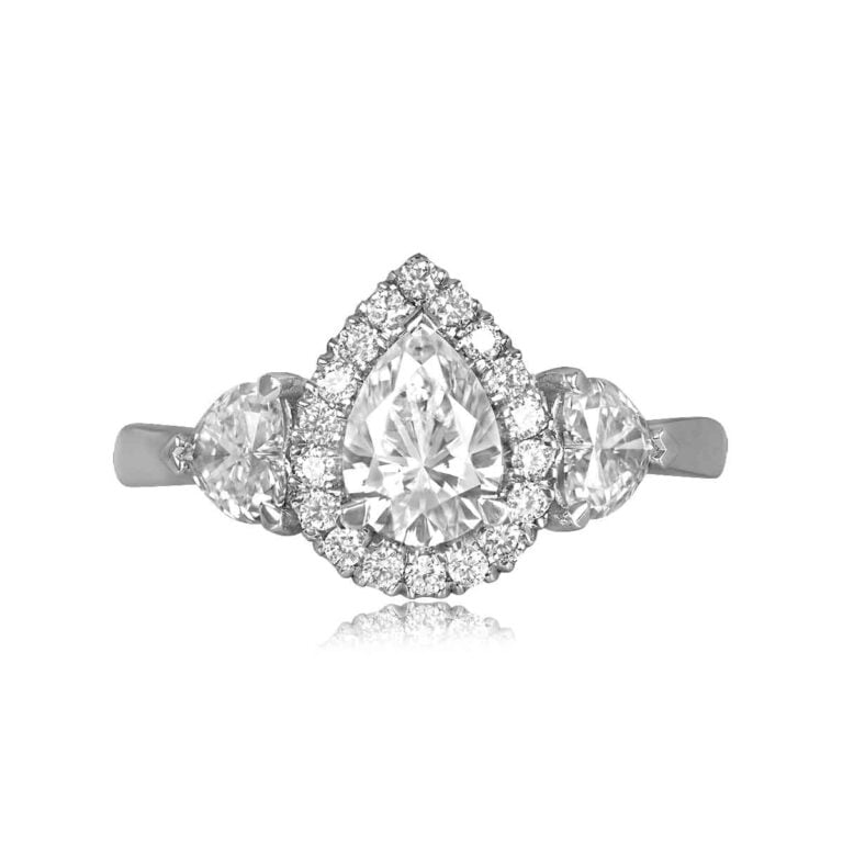 0.73ct Pear Shaped Diamond Estate Scenic Ring