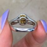Back Fancy Yellow Diamond Double Halo white gold Ring F6