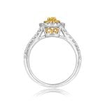 center Oval Cut Yellow Diamond Double Halo of diamonds Altha Ring ROM26