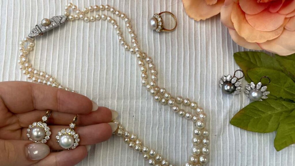 Rare Natural Saltwater Pearl Jewelry Necklace Rings Earrings