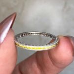 Platinum wedding band with round yellow diamonds Hildreth Band f6 11670