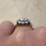 Floral Old European Diamond Cluster J color and SI2 clarity f3 15250