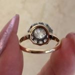 Platinum on 18k Yellow Gold Diamond Engagement Ring Monaco Ring f6 15250