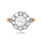 GIA 1.50 carat Old European Cut Diamond with diamond Cluster Monaco Ring 15250vb