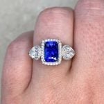 Front Finger View Sri Lanka no-heat natural sapphire ring f2 15694