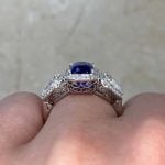 Sapphire Center with two pear shaped diamond accents Basket View f3 15694