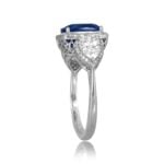 pear diamond accents and diamond halo with center sapphire stone Angola Ring 15694