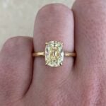 2.73ct Fancy Light Yellow Cushion Cut Diamond Lakeville Ring f2 15788