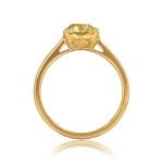 2.73ct Fancy Light Yellow Antique Cushion Cut Diamond on yellow gold Lakeville Ring 15788