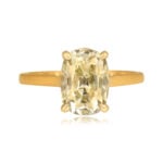 Antique Fancy Light Yellow 2.73ct Diamond Ring - Lakeville Ring Top View