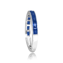 Half Eternity French Cut Sapphire in channel setting Ouray Band 3mm 15837