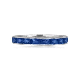 3mm band with half eternity design of french cut sapphire stones Ouray Band 15838