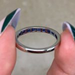 Half-Eternity Sapphire Wedding Band 3mm Back f6 15838