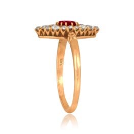 Victorian Era GIA Ruby and Diamond Alcova Ring, Circa 1880 15864