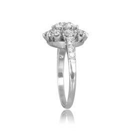 GIA certificate 1.16 carat Diamond Cluster Platinum Highland Ring 15867