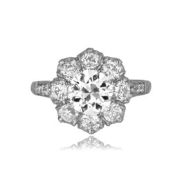 GIA 1.16ct Diamond Cluster Platinum Highland Ring 15867