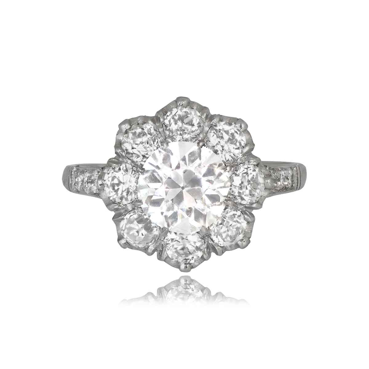 Stacked from 17 images. Method=C (S=1) GIA 1.16ct Diamond Cluster Platinum Highland Ring 15867