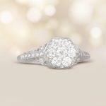 Hexagonal Cluster Center Diamond Burwell Ring 15880 artistic photo